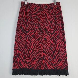 Red and Black Zebra Print Skirt